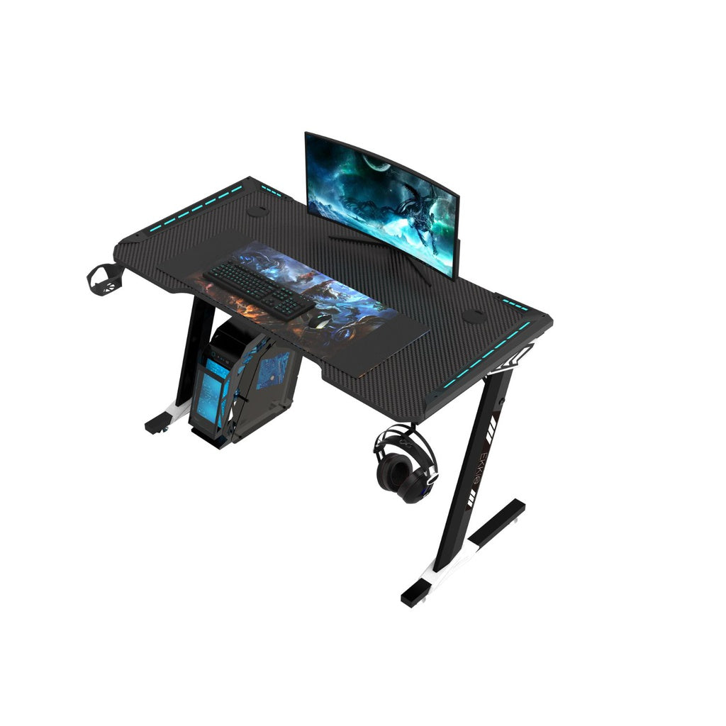 RGB Gaming Desk Z Shape Black 140cm EK-GD-107-AL