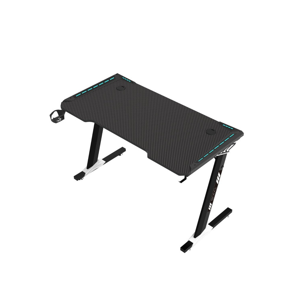 RGB Gaming Desk Z Shape Black 140cm EK-GD-107-AL