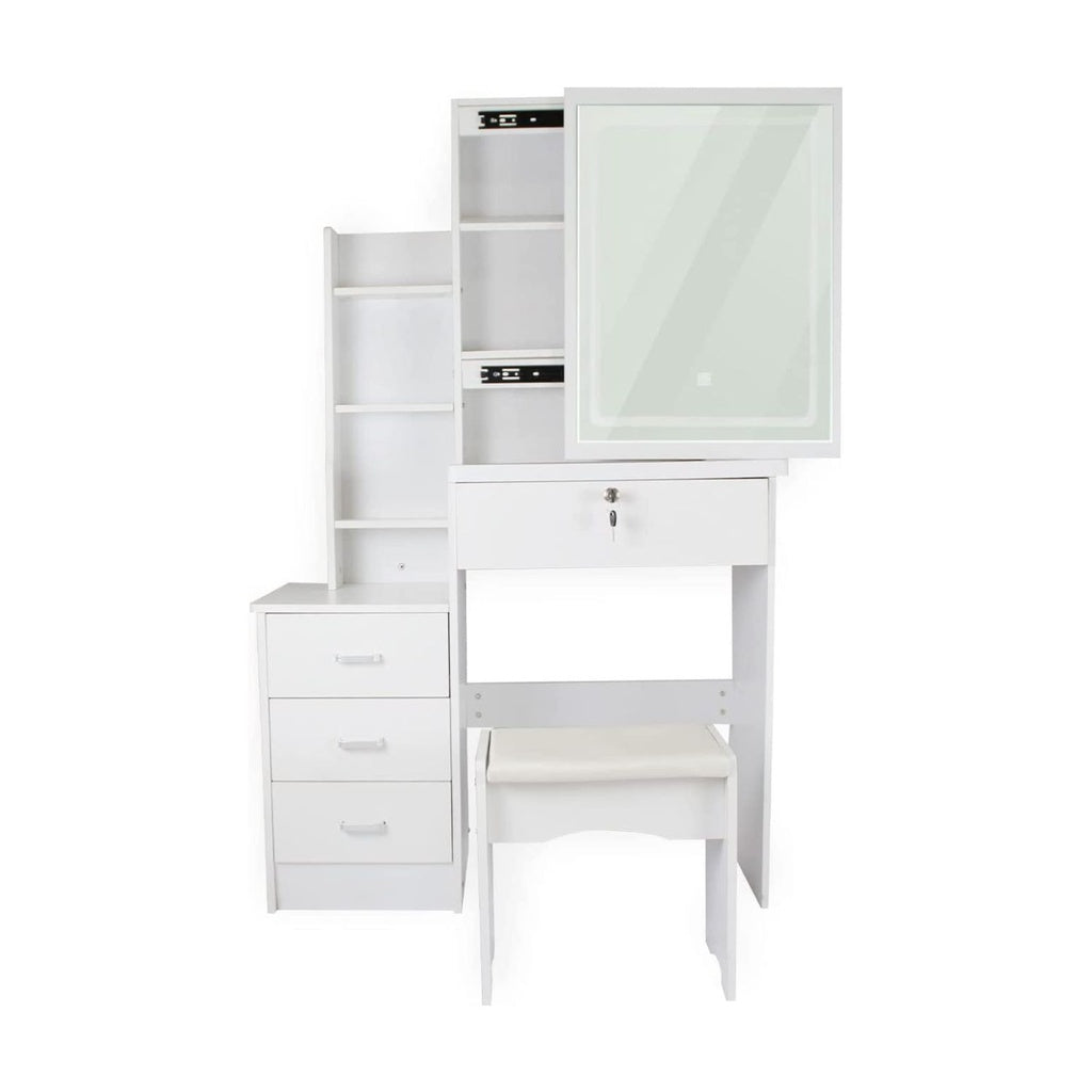 THE MATILDA - Dressing Table White Led Mirror + Stool