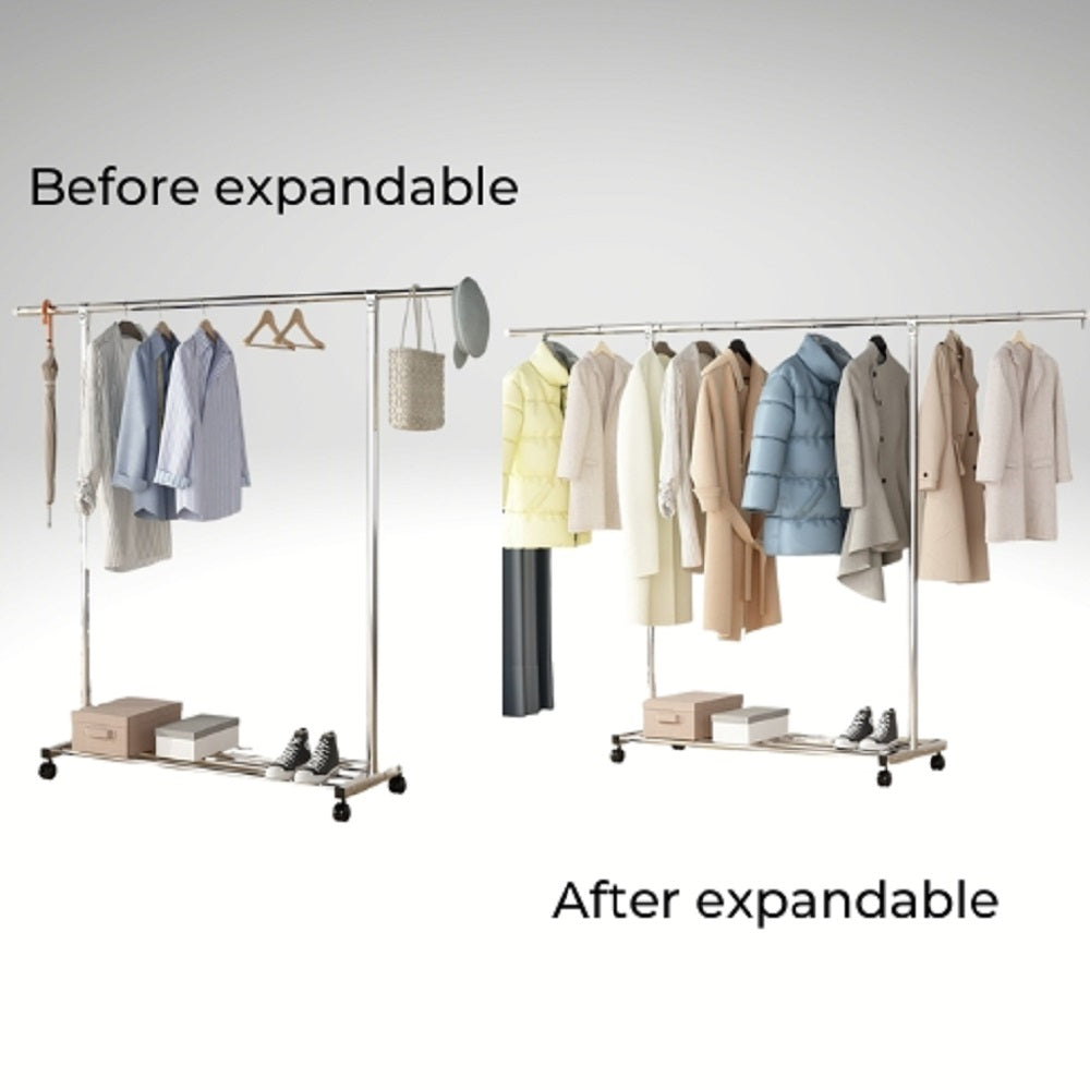 Clothes Rack Stainless Steel One Rail