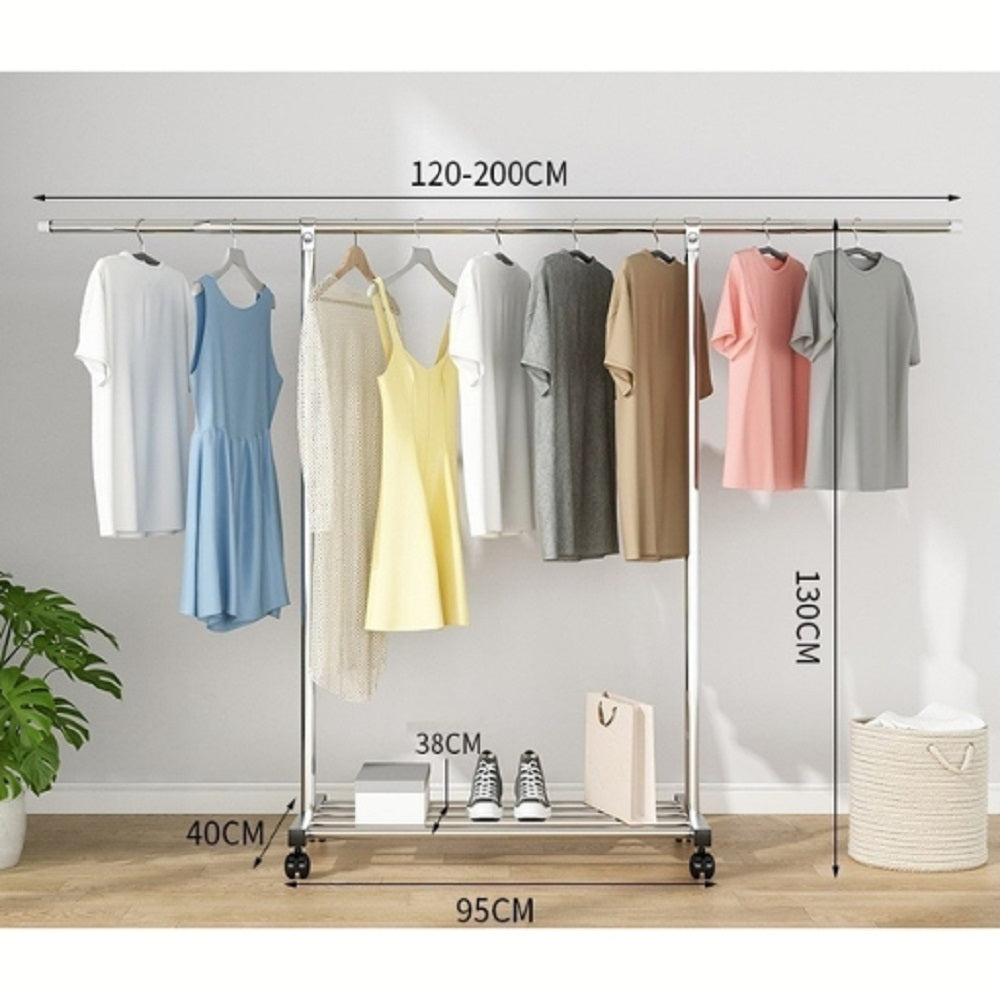 Clothes Rack Stainless Steel One Rail