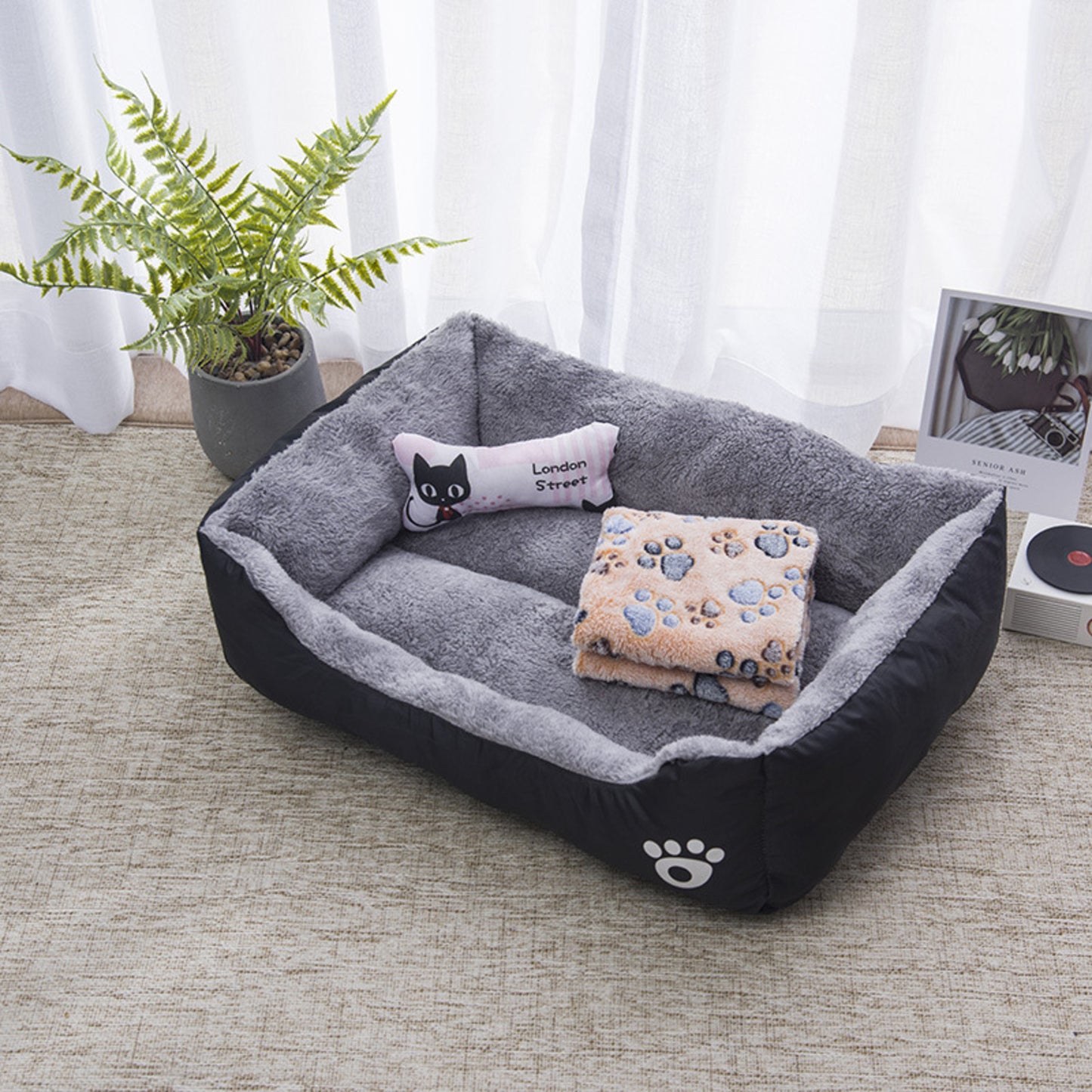 Pet Bed Square XL Size (Black) FI-PB-286-BMR