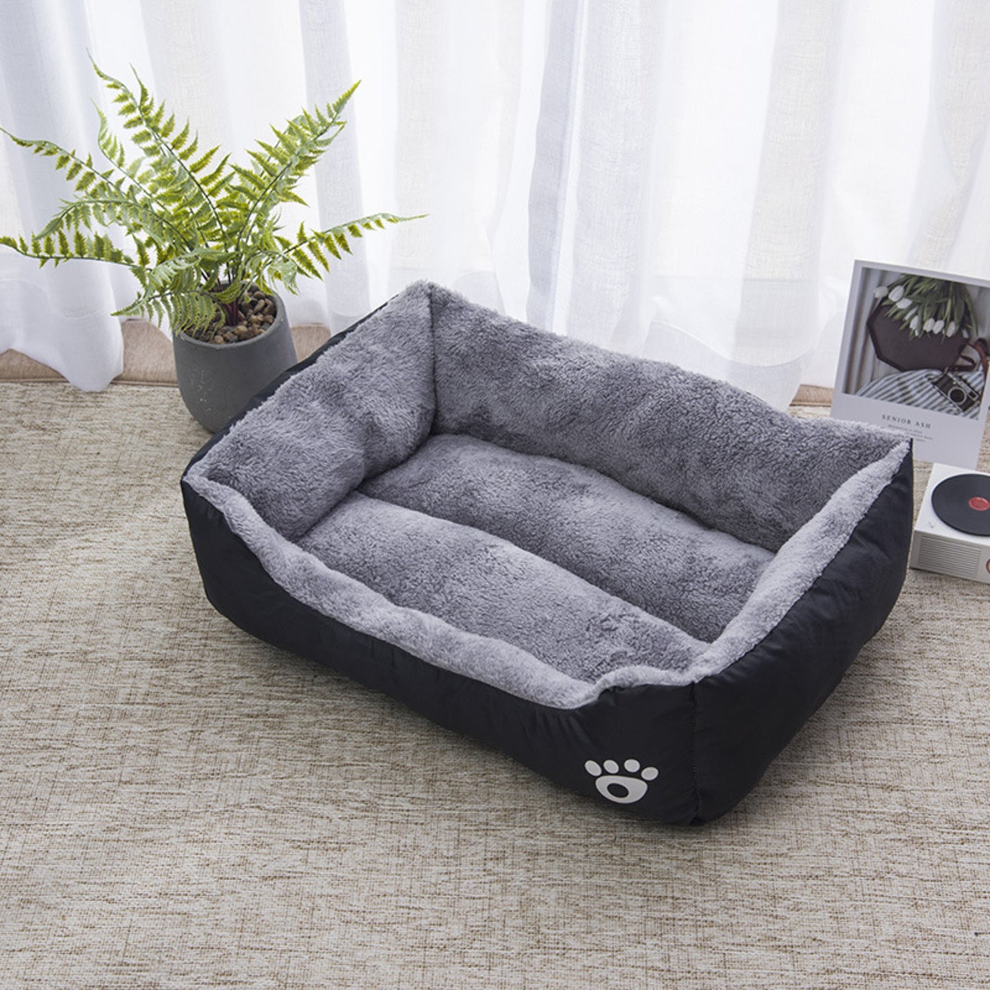 Pet Bed Square XL Size (Black) FI-PB-286-BMR