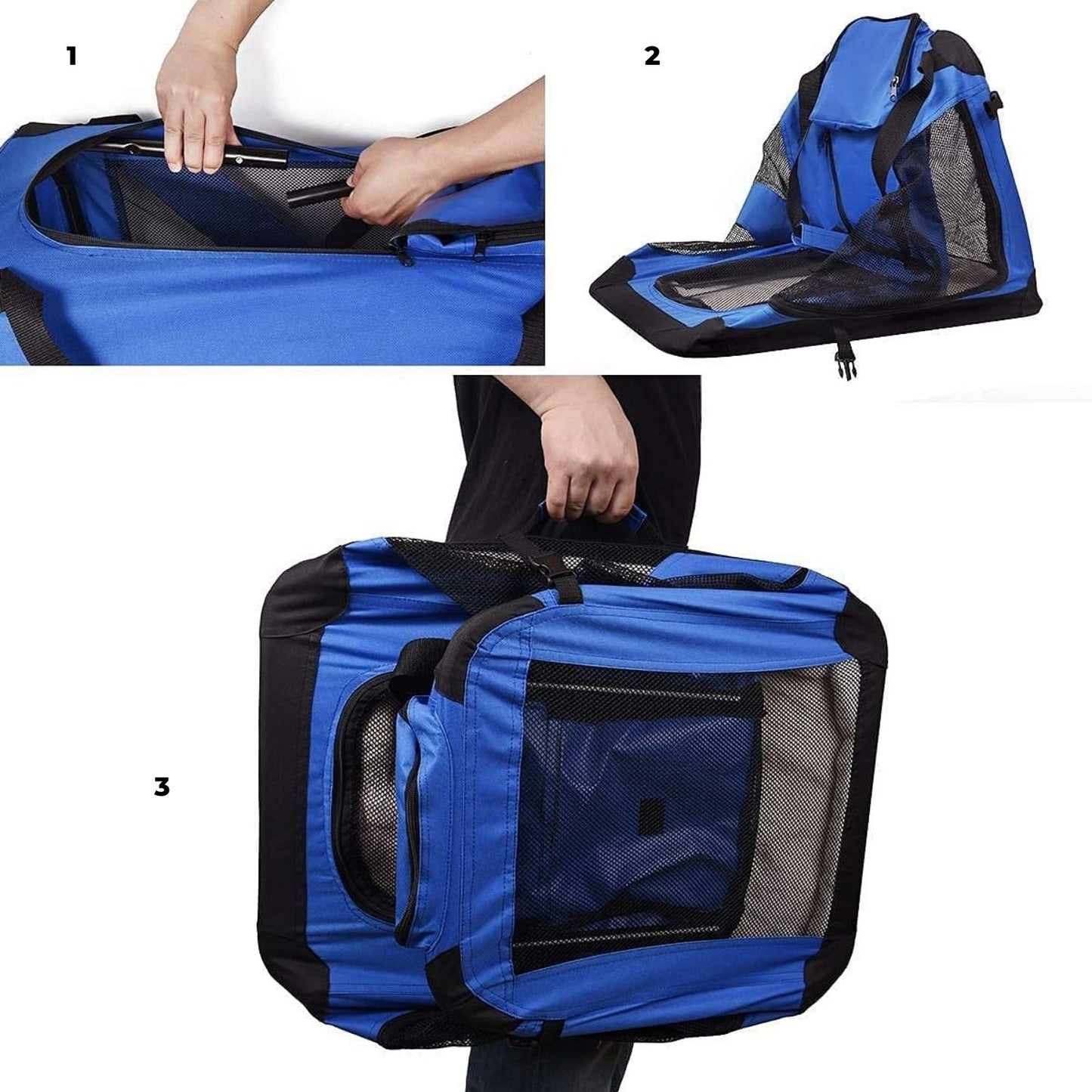 Portable Pet Carrier-Model 1-M Size (Blue) FI-PC-144-KPT