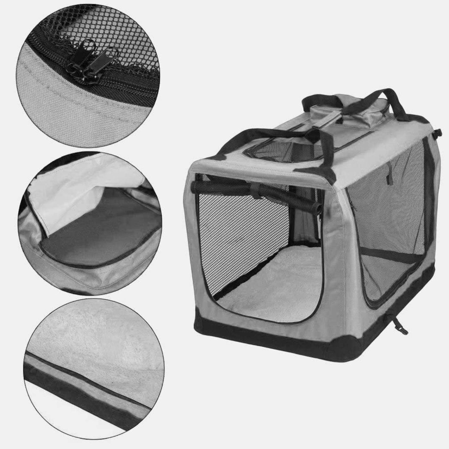 Portable Pet Carrier-Model 1-XL Size (Grey) FI-PC-146-KPT