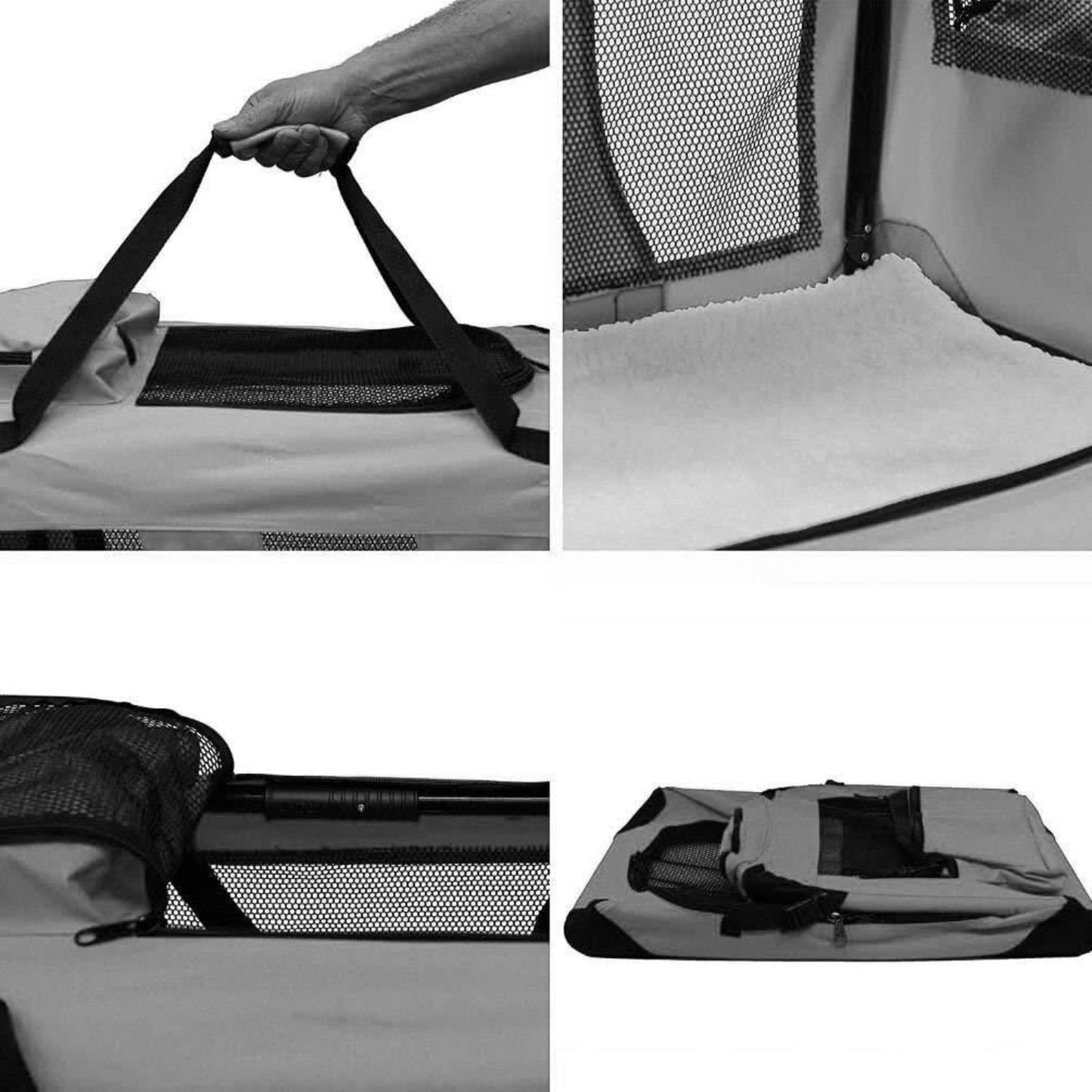 Portable Pet Carrier-Model 1-XL Size (Grey) FI-PC-146-KPT