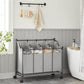 Laundry Basket with 4 Removable Laundry Bin on Wheels Gray LSF005GS