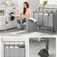 Laundry Basket with 4 Removable Laundry Bin on Wheels Gray LSF005GS
