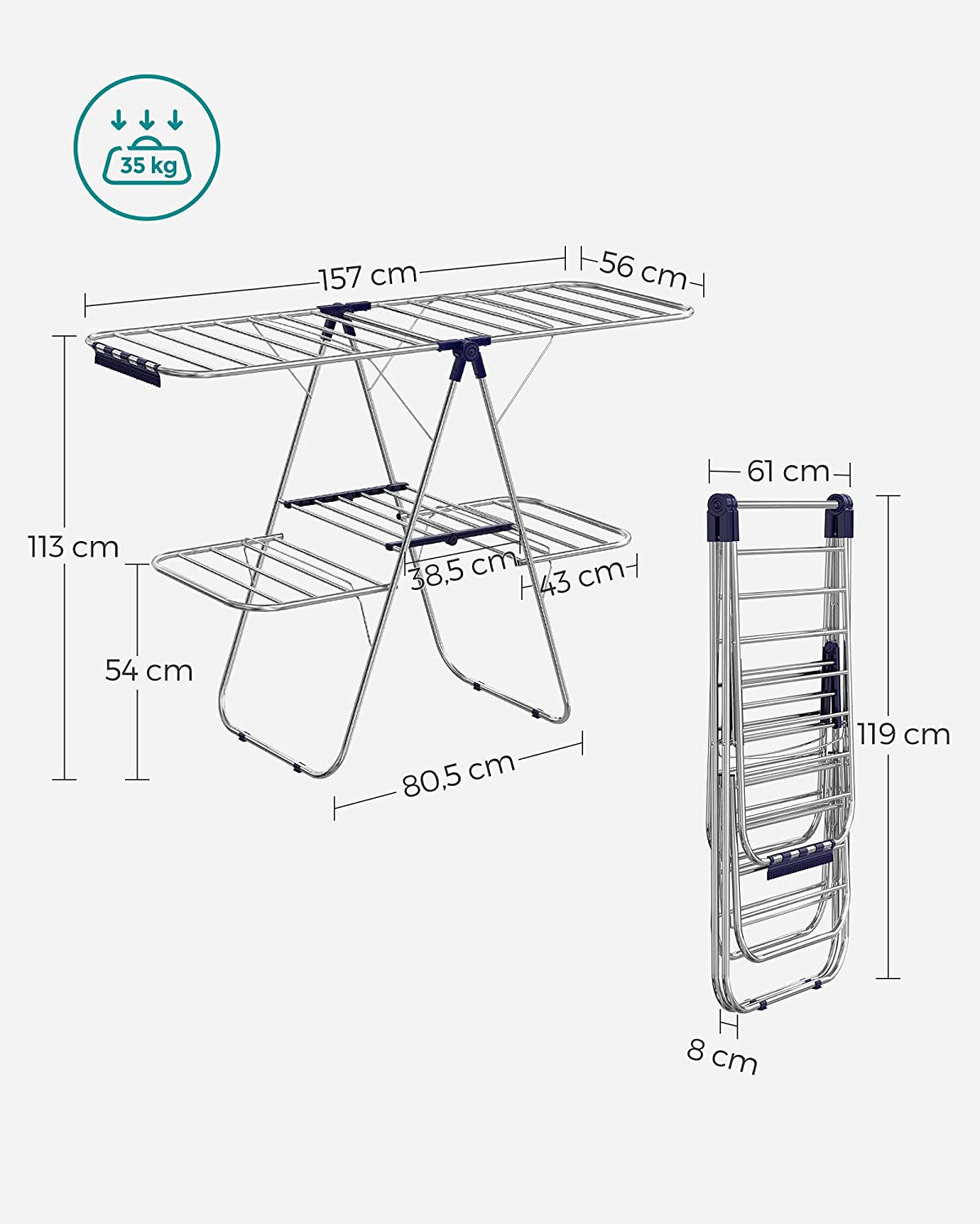 Foldable 2-Level Clothes Dryer