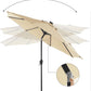 3m Solar Lighted Outdoor Patio Umbrella Cream
