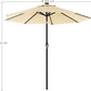 3m Solar Lighted Outdoor Patio Umbrella Cream
