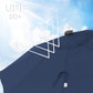 2.7m Solar Lighted Outdoor Patio Umbrella Navy Blue
