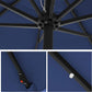 2.7m Solar Lighted Outdoor Patio Umbrella Navy Blue
