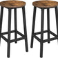 Bar Stools Set of 2 Bar Chairs Kitchen Chairs with Sturdy Steel Frame Height Round Easy Assembly Industrial Style Vintage Brown Black LBC32X