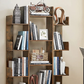 Industrial Tree-Shaped Bookcase with 13 Storage Shelves Rounded Corners Rustic Brown
