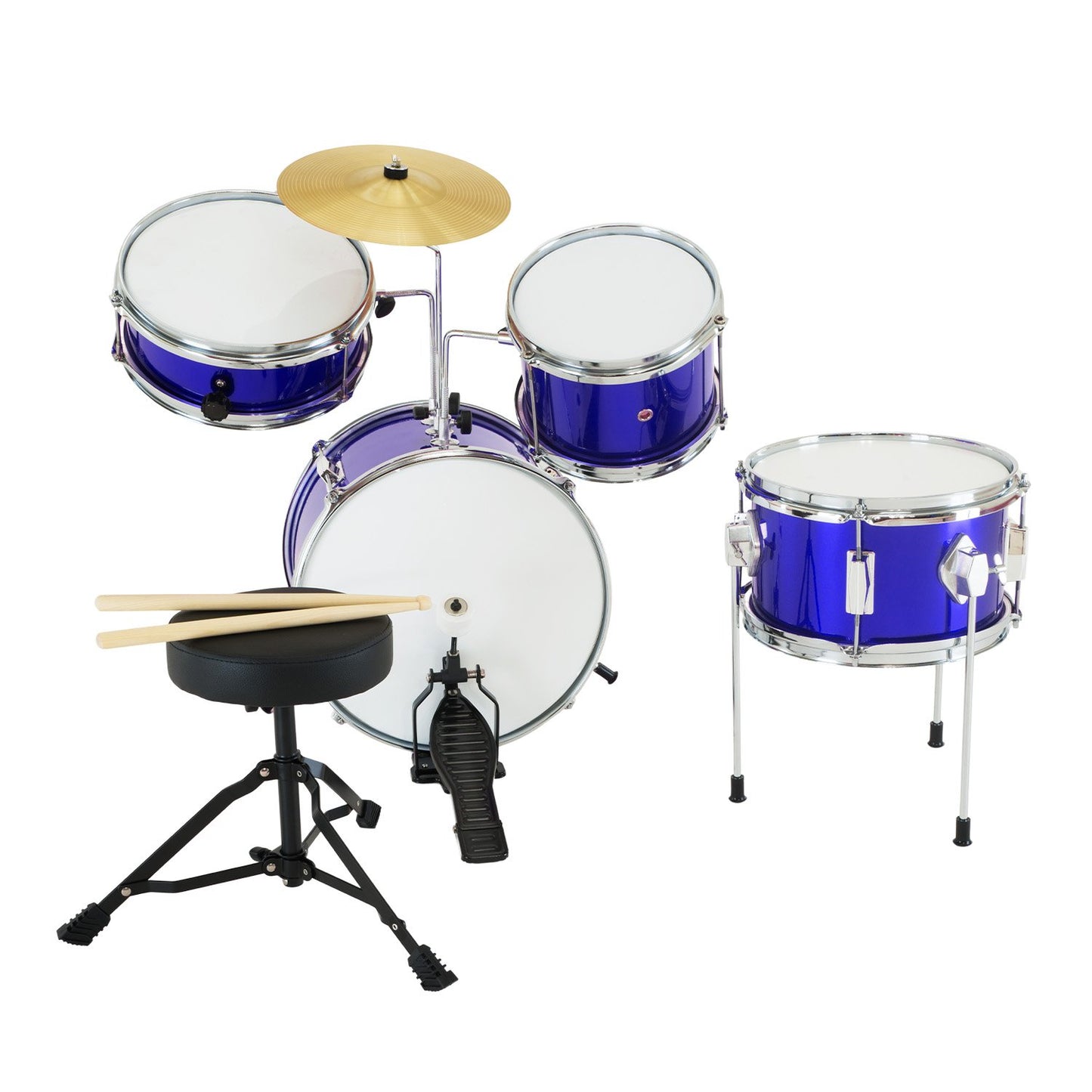 Children's 4pc Drum Kit - Blue