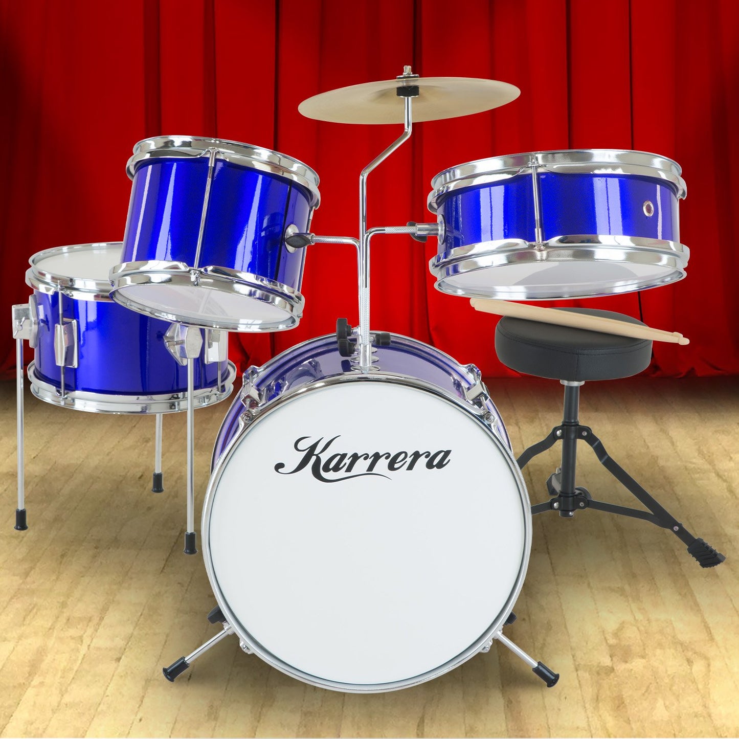 Children's 4pc Drum Kit - Blue