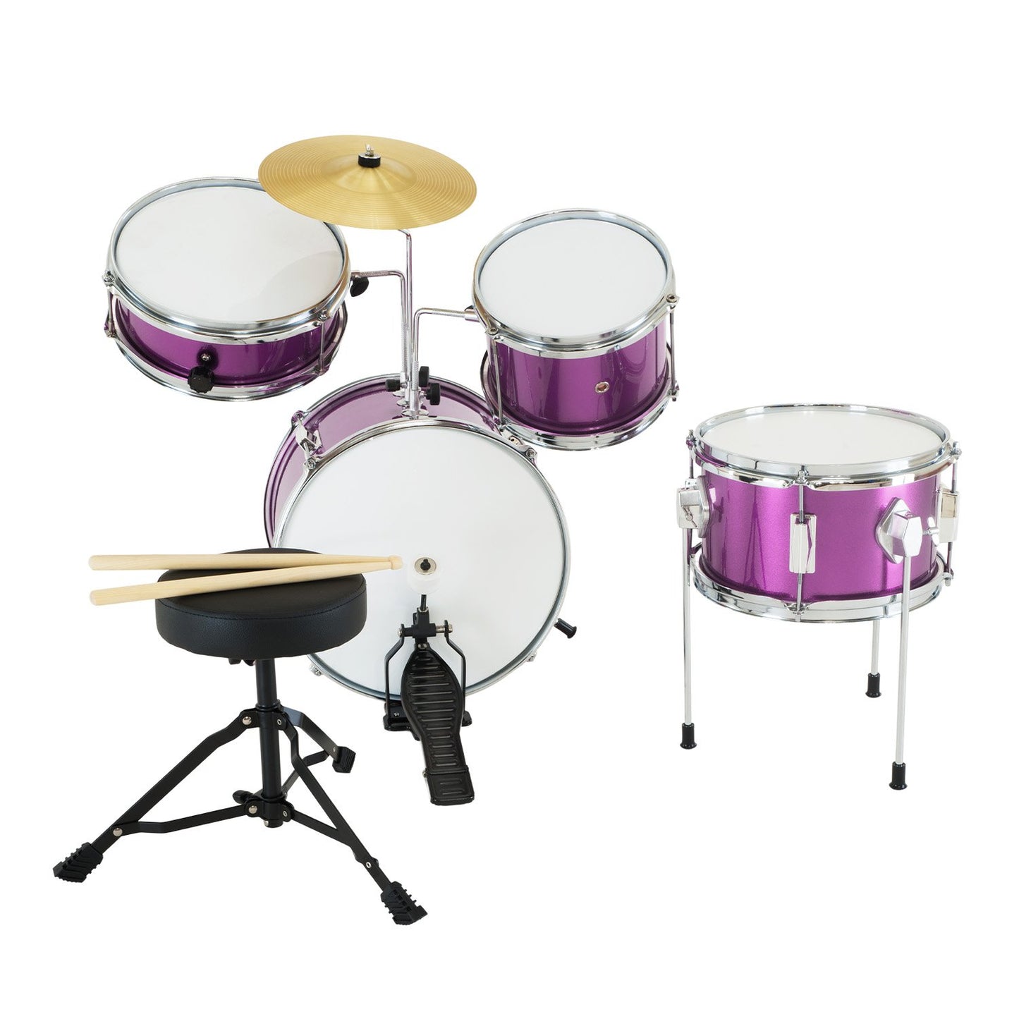 Children's 4pc Drum Kit - Purple