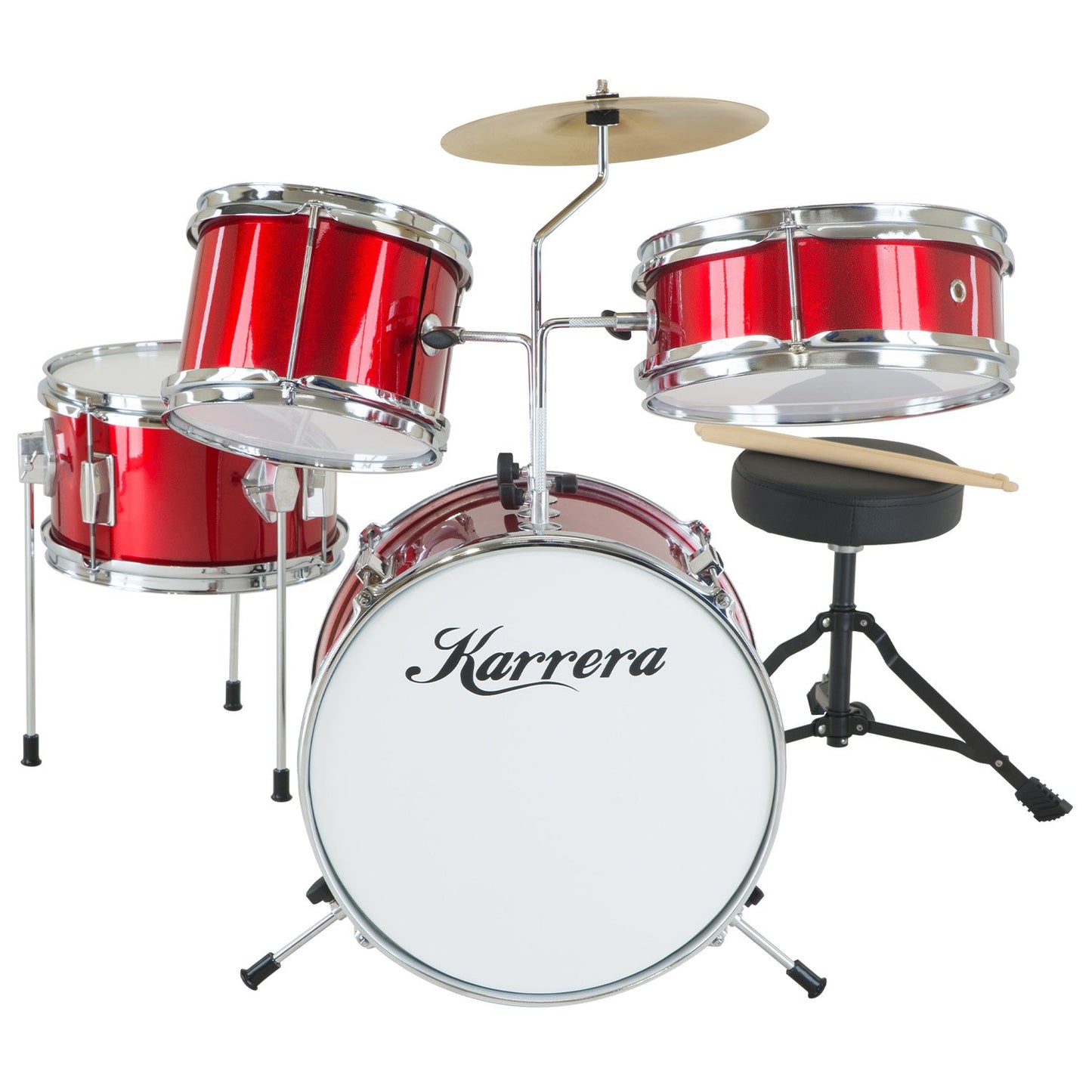 Children's 4pc Drum Kit - Red