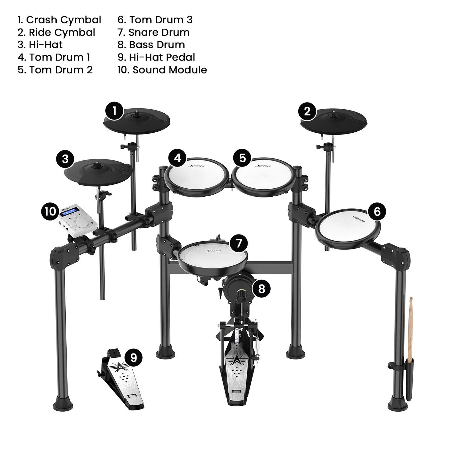 X23 Electronic Drum Kit With Quiet Mesh Drum Heads, Editable Sound Kits, Kick Pedal And Silicone Kick Drum, Usb Midi And 420 Sound