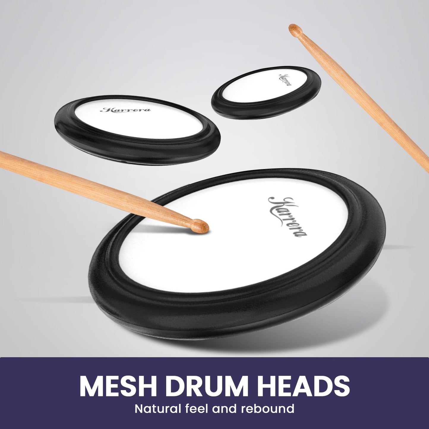 X23 Electronic Drum Kit With Quiet Mesh Drum Heads, Editable Sound Kits, Kick Pedal And Silicone Kick Drum, Usb Midi And 420 Sound