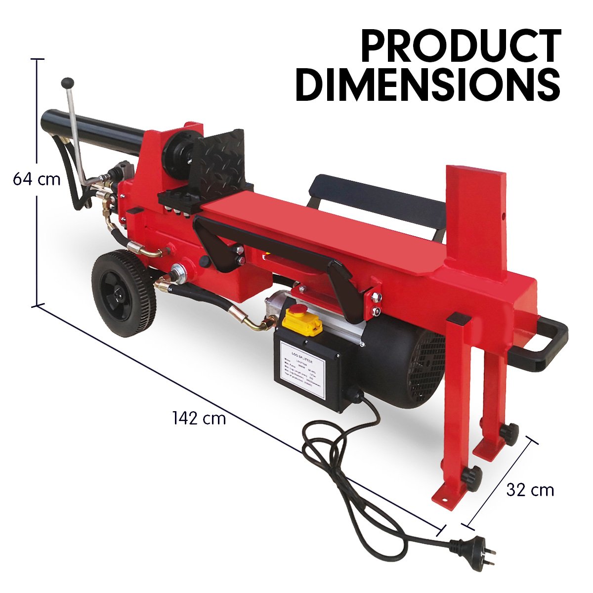 12 Ton Electric Hydraulic Log Splitter Wood Timber Firewood Block Cutter