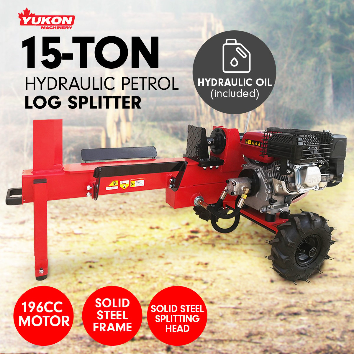 15 Ton Unleaded Petrol Log Splitter