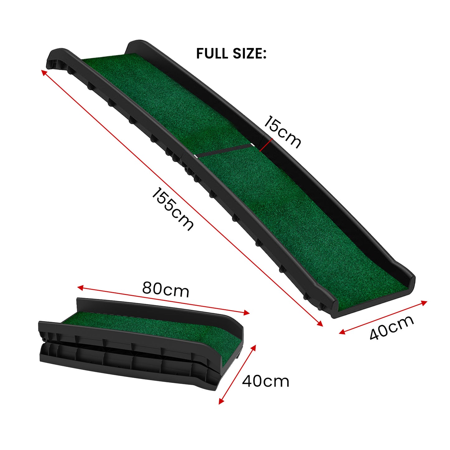 Foldable Plastic Dog Ramp with Synthetic Grass