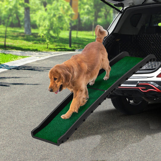 Foldable Plastic Dog Ramp with Synthetic Grass