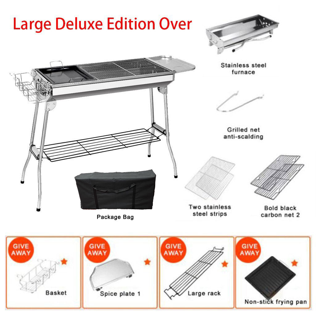 BBQ Grill Barbecue Set Charcoal Stove Portable Foldable Camping Picnic