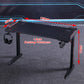 120cm RGB Gaming Desk Home Office Carbon Fibre Led Lights Game Racer Computer PC Table L-Shaped Black