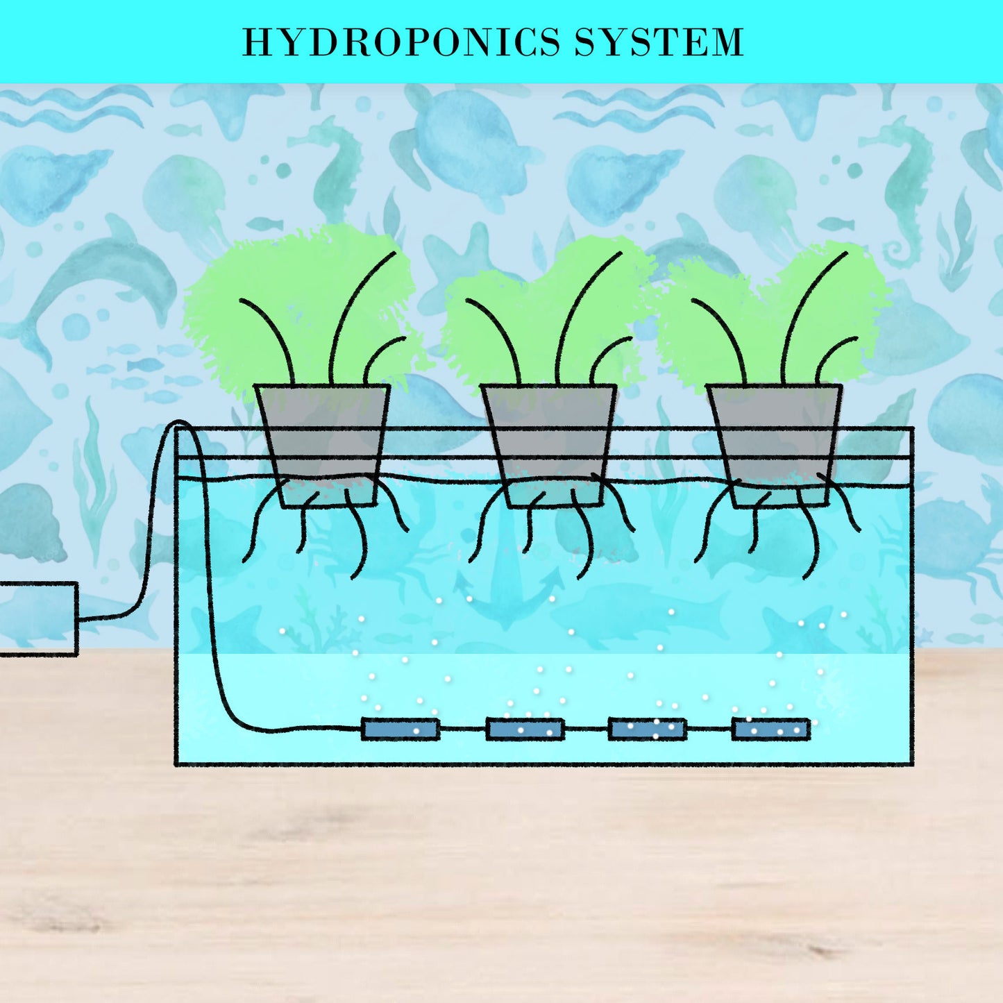 White Aquarium Air Pump Oxygen Hydroponic 4 Outlet 670L/H 8W