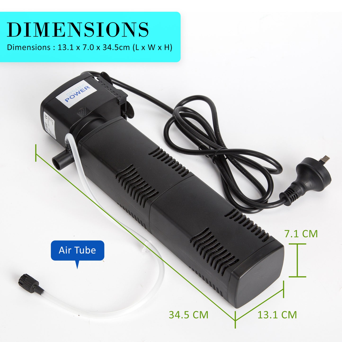 Aquarium Submersible Filter 1600L/H 35W 2.5m Pond Pump