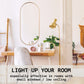 Gold Wall Mirror Oval Aluminium Frame Makeup Decor Bathroom Vanity 45x100cm