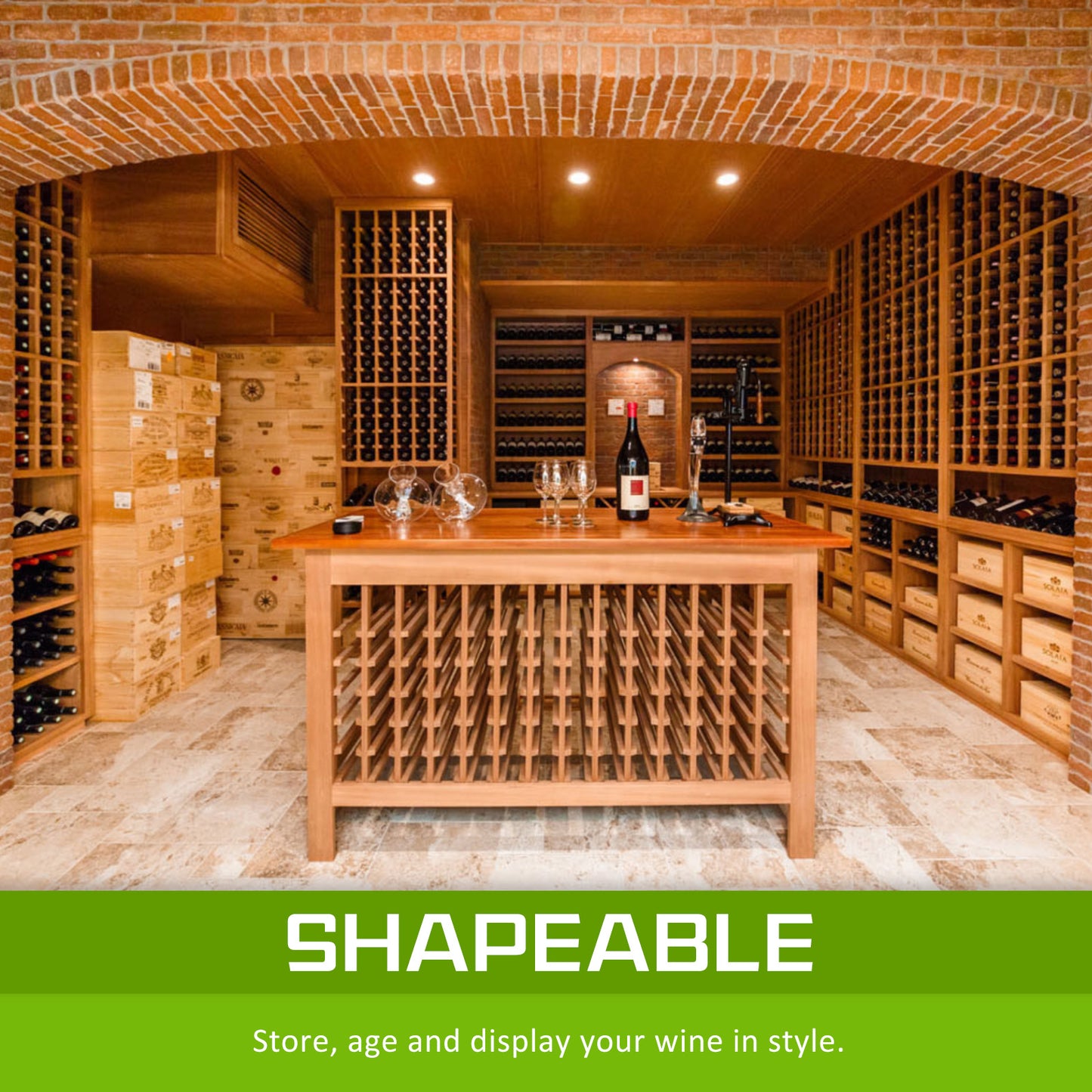 42 Bottle Timber Wine Rack Storage Cellar Organiser