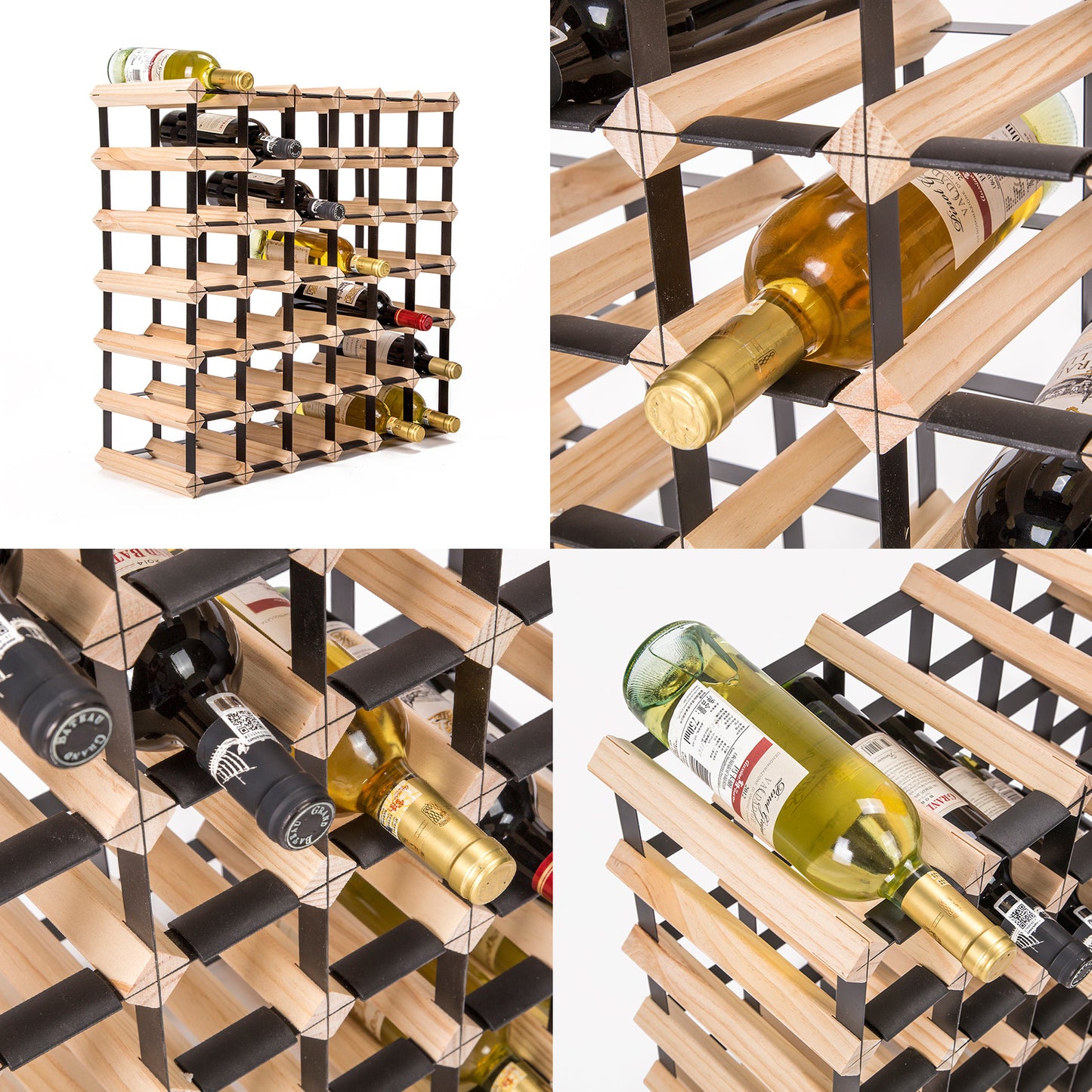 42 Bottle Timber Wine Rack Storage Cellar Organiser