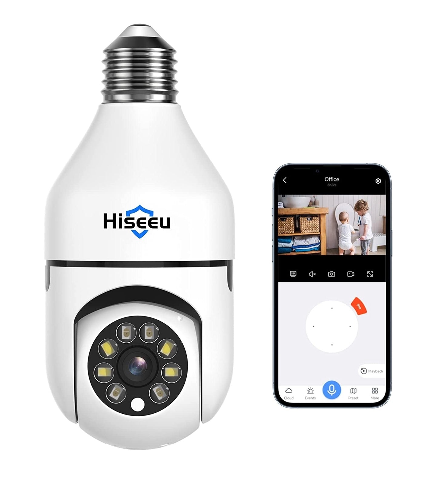 P03 2MP Light Bulb WiFi Panorama IP Camera