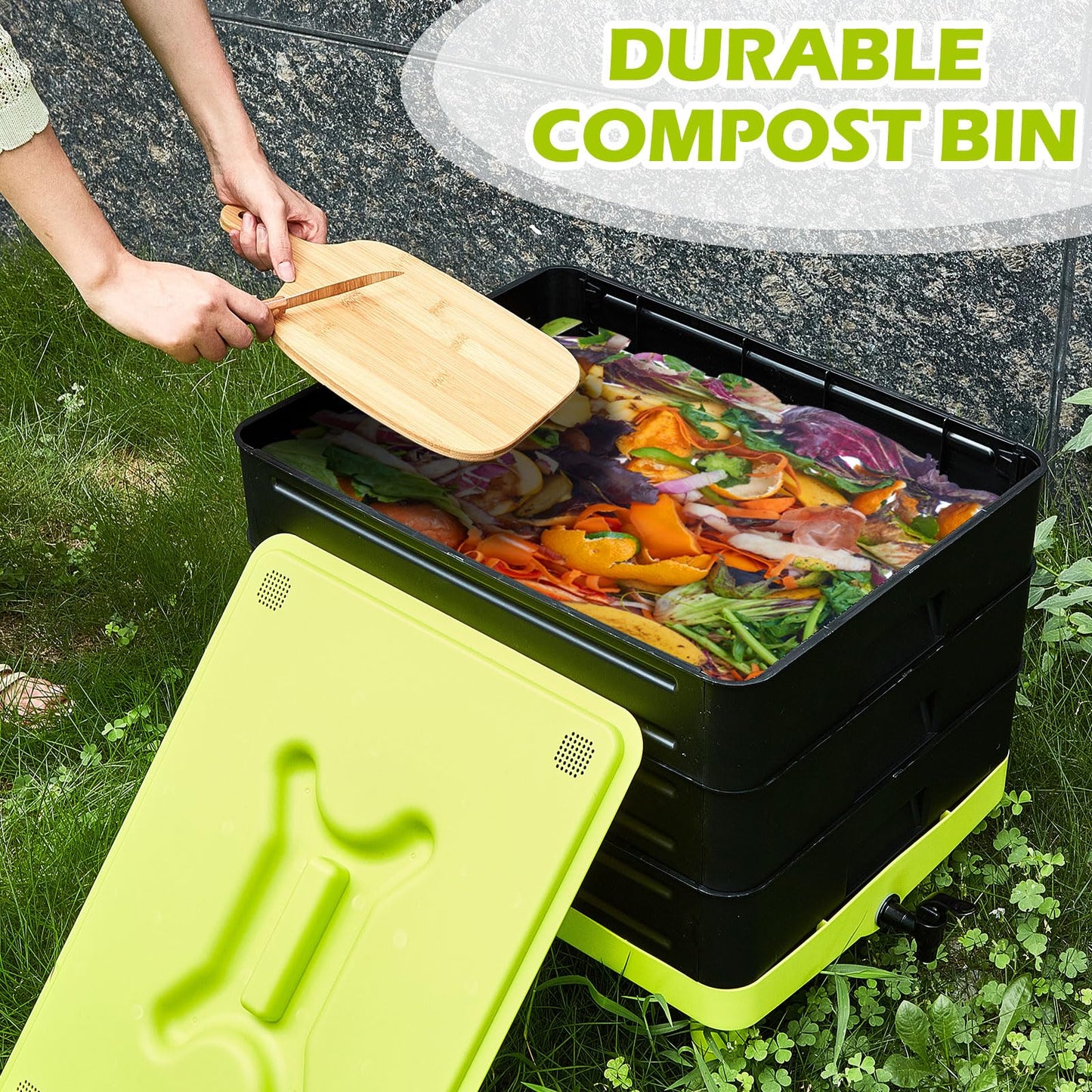 60L Large Worm Farm 3 Trays Worm Composter Bins Composting System