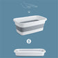 Silicone Folding Bucket Household Mop Outdoor Portable Plastic Bucket Grey White