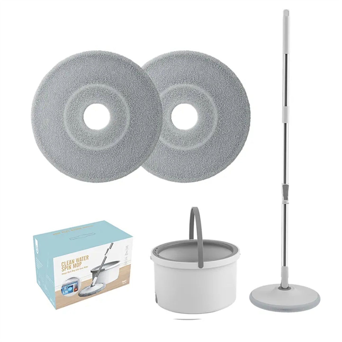 Clean Sewage Separation Mop Rotary Hand-Wash-Free Flat Suction Grey White