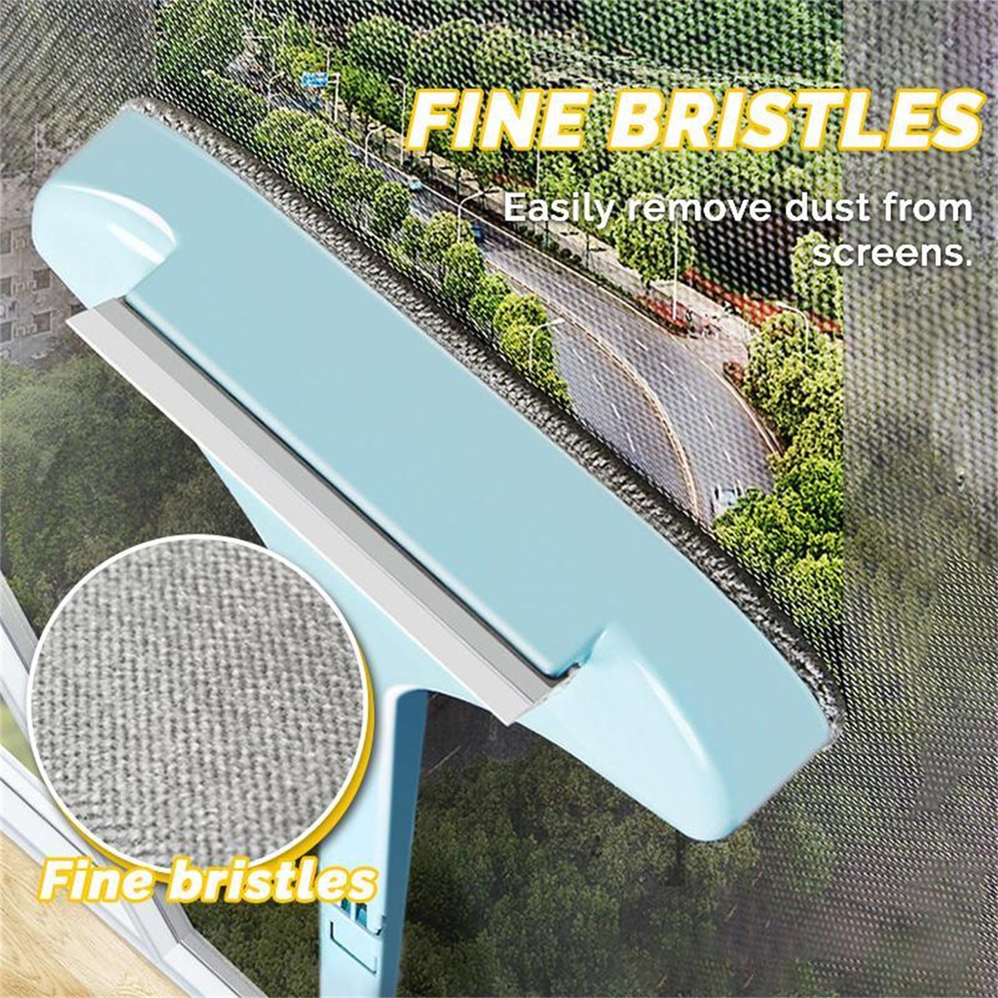 Multifunctional Glass Cleaner Screen Brush Double Sided Window Cleaning Blue