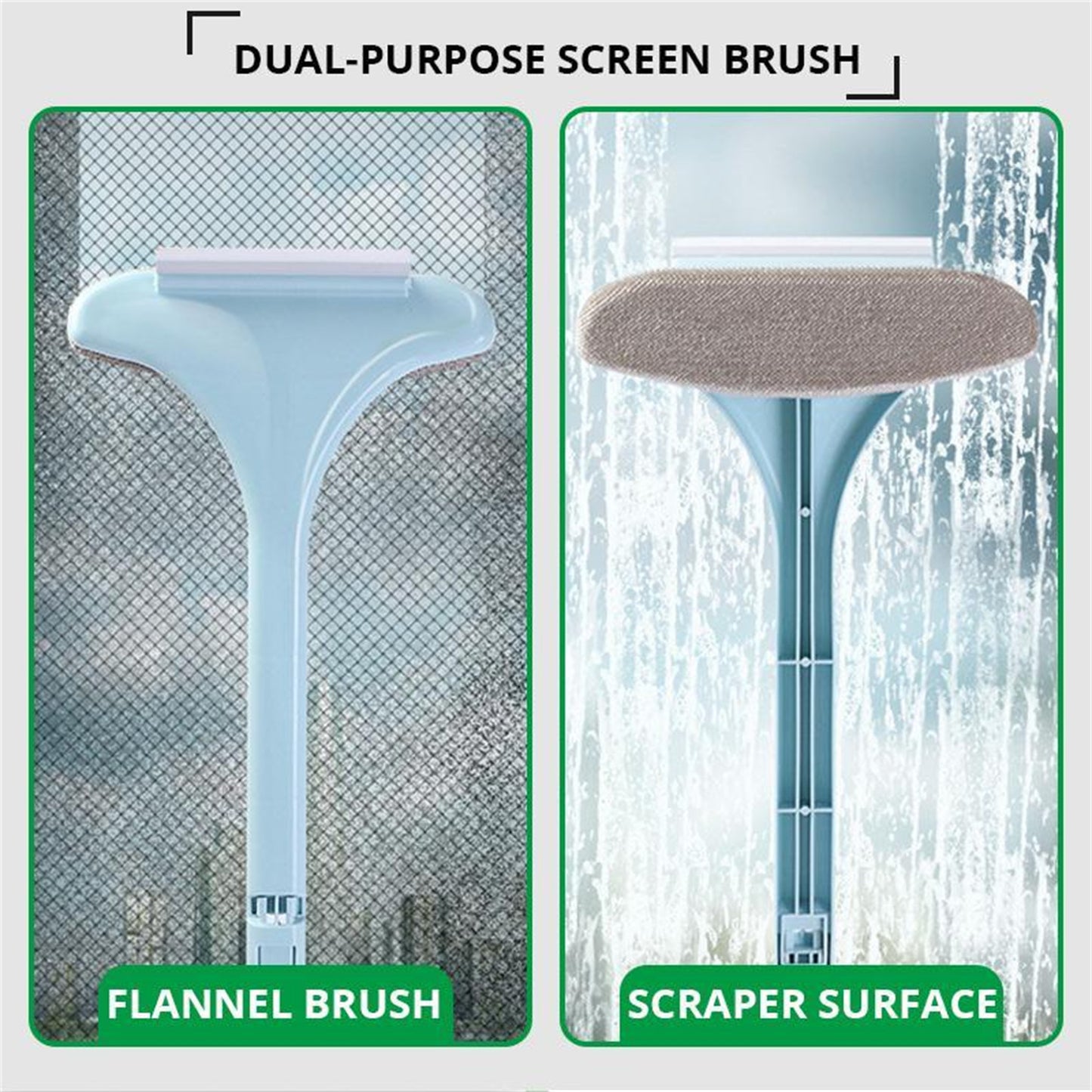 Multifunctional Glass Cleaner Screen Brush Double Sided Window Cleaning Blue