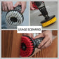 Three-Piece Electric Drill Set Bathroom Carpet Sink Cleaning Brush Head Green