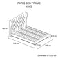 Bed Frame King Size in Grey Fabric Upholstered French Provincial High Bedhead
