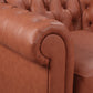 2 Seater Brown Sofa Lounge Chesterfield Style Button Tufted in Faux Leather