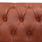 2 Seater Brown Sofa Lounge Chesterfield Style Button Tufted in Faux Leather