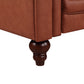 2 Seater Brown Sofa Lounge Chesterfield Style Button Tufted in Faux Leather