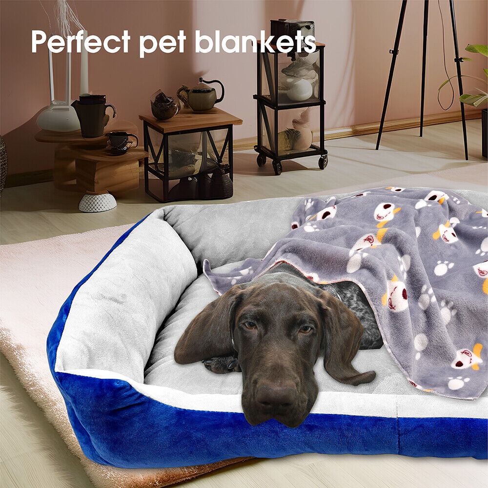 Navy Dog Bed Pet Cat Calming Floor Mat Sleeping Cave Washable Extra Large 29701