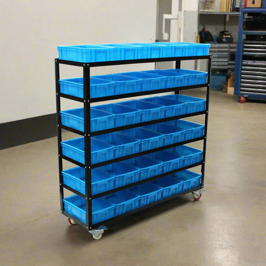 30 Bin Rolling Storage Rack Nuts & Bolts Organizer Wheels Brake Heavy Duty
