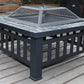 18" Square Metal Fire Pit Outdoor Heater